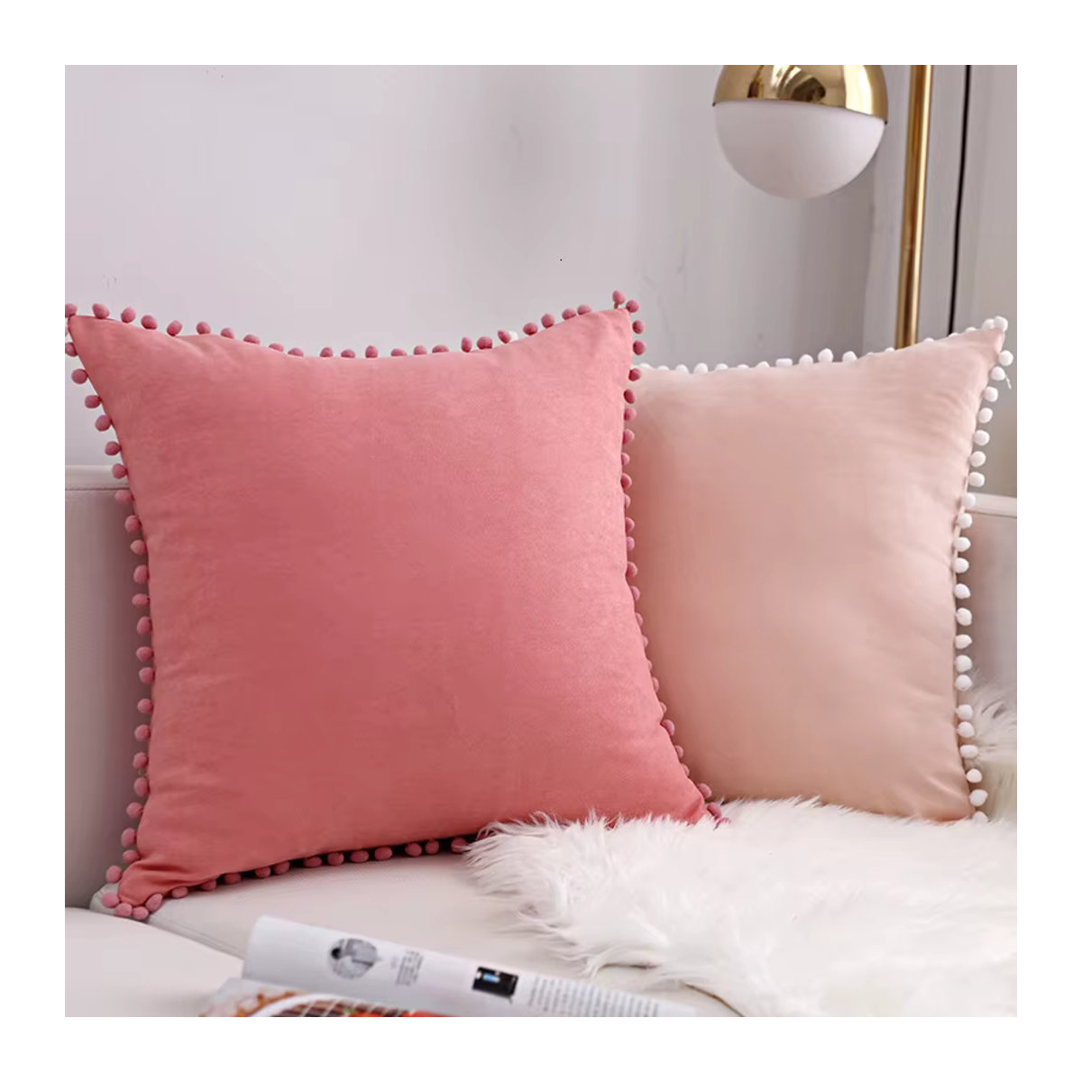 BUYNOW Kissenbezug mit Spitze im Bogen-Design, Prinzessin-Stil, Rosa - Bild 1