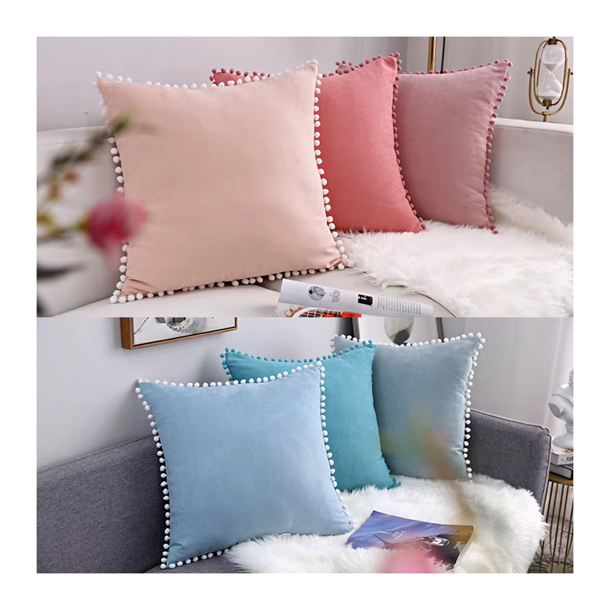 BUYNOW Kissenbezug mit Spitze im Bogen-Design, Prinzessin-Stil, Rosa - Bild 2
