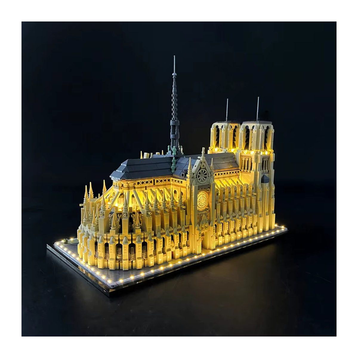 BYB LED-Lichtset für LEGO 21061 Notre-Dame de Paris mit Fernbedienung zur dekorativen Beleuchtung von Bausteinen - Bild 3