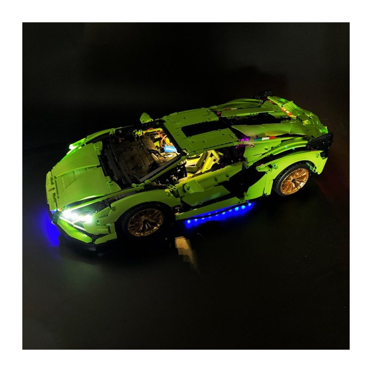 BYB LED-Lichtset für LEGO 42115 Lamborghini SIAN FKP in Grün mit Fernbedienung - Bild 1