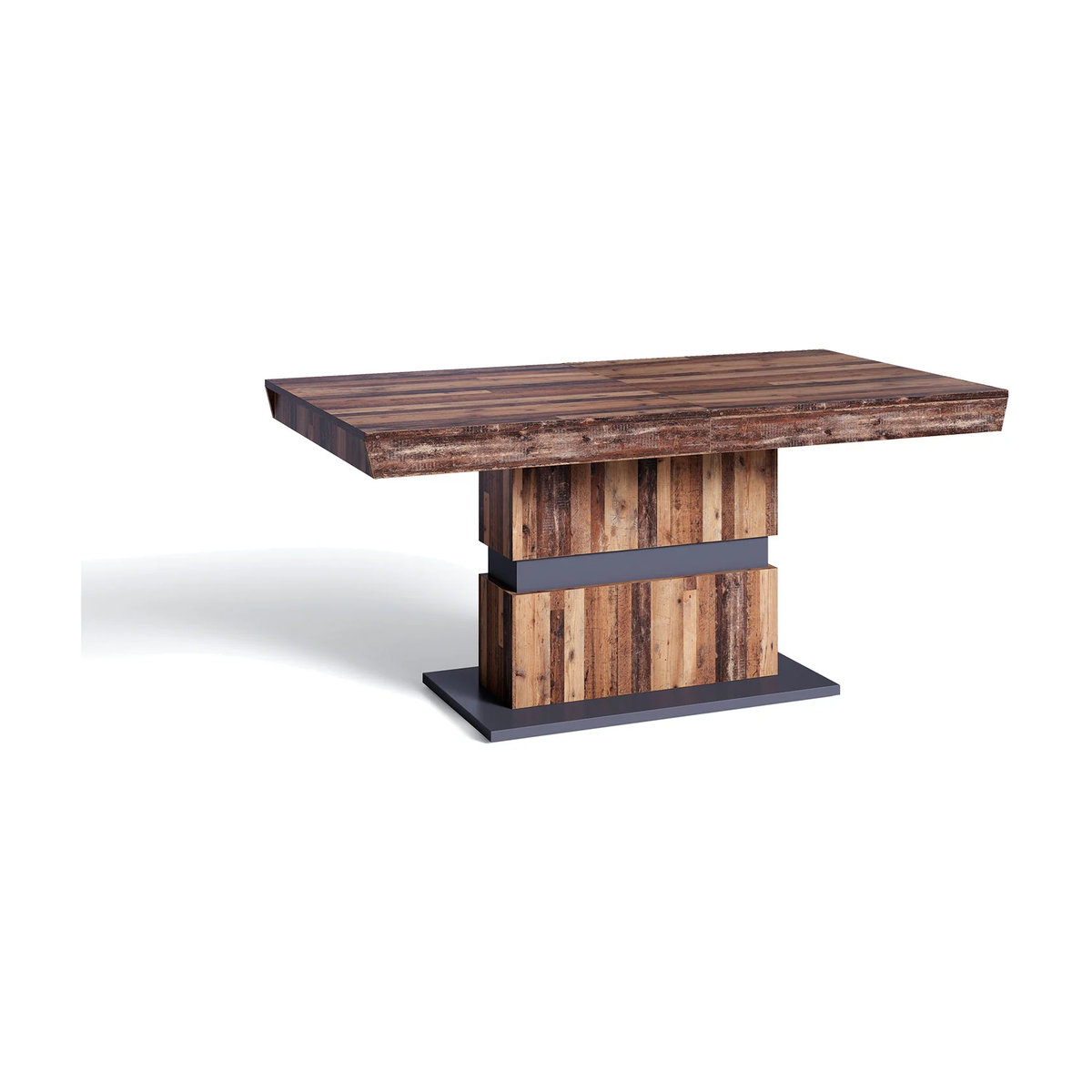 byLIVING Ausziehtisch MATTHEW in Eiche Old Wood Nachbildung, Anthrazit, Rechteckig, B/H/T: 140 x 75 x 90 cm - Bild 2