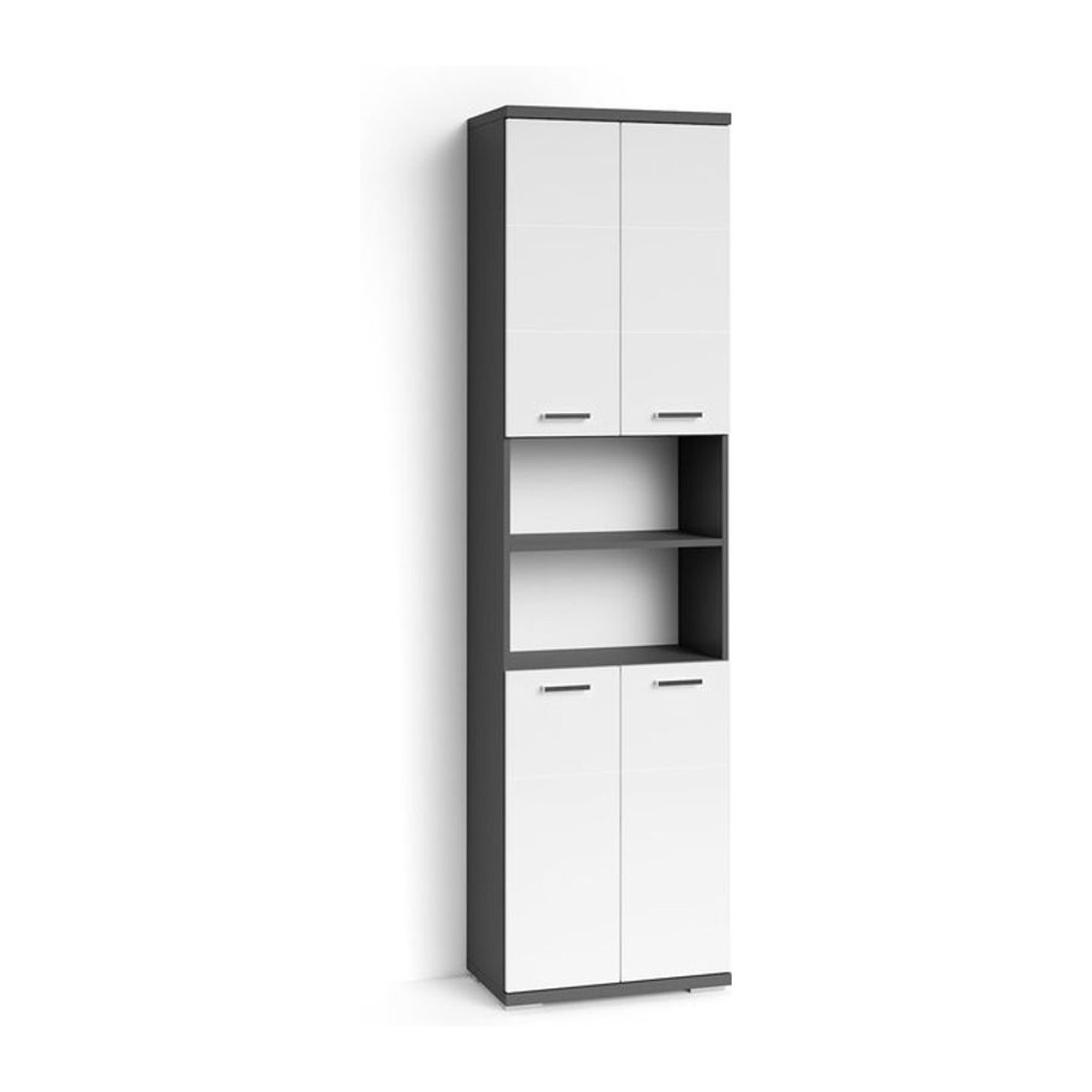 byLIVING Badezimmer Hochschrank NEBRASKA Modern Anthrazit Weiß B/H/T: 50 x 192 x 31,5 cm - Bild 1