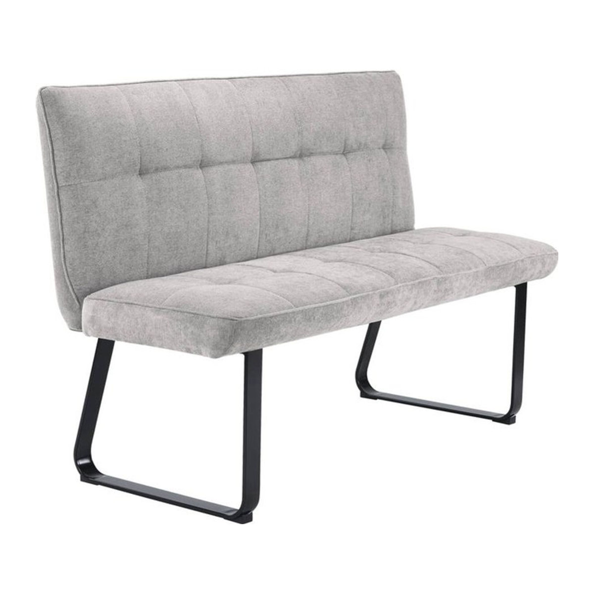 byLIVING Bank TALEA Modern in Grau mit schwarzem Metallgestell, B/H/T: 140 x 92 x 59 cm - Bild 2