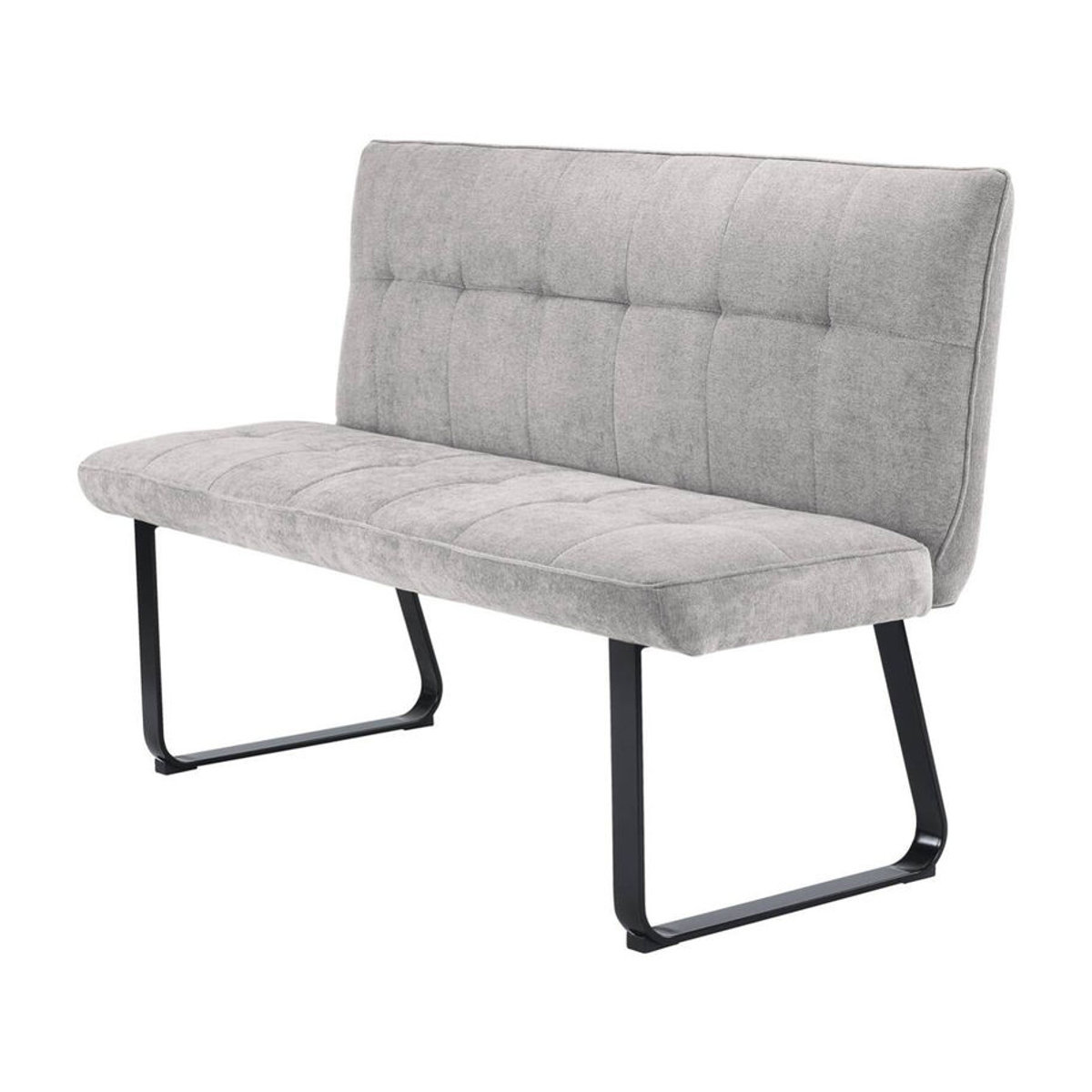 byLIVING Bank TALEA Modern in Grau mit schwarzem Metallgestell, B/H/T: 140 x 92 x 59 cm - Bild 4