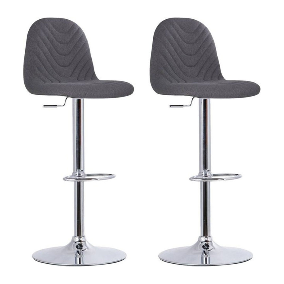 byLIVING Barhocker CASINO 2er-Set Modern Anthrazit Stoff und Metall B/H/T: 41 x 88 x 52,5 cm - Bild 1