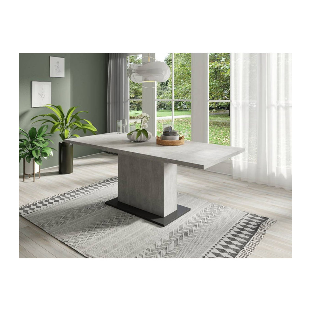 byLIVING Esstisch ATHEN Ausziehtisch in Beton-Optik Anthrazit Grau, B/H/T: 160 x 75 x 90 cm, erweiterbar auf 200 cm - Bild 3
