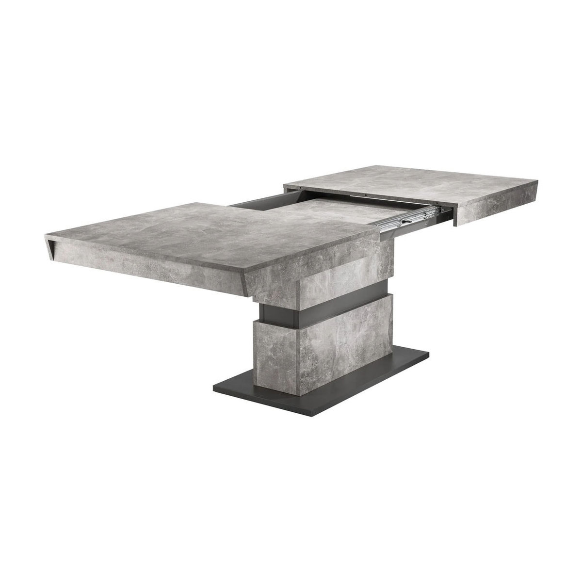 byLIVING Esstisch Matthew Ausziehtisch in Beton-Optik Anthrazit Grau B/H/T: 160 x 75 x 90 cm - Bild 3