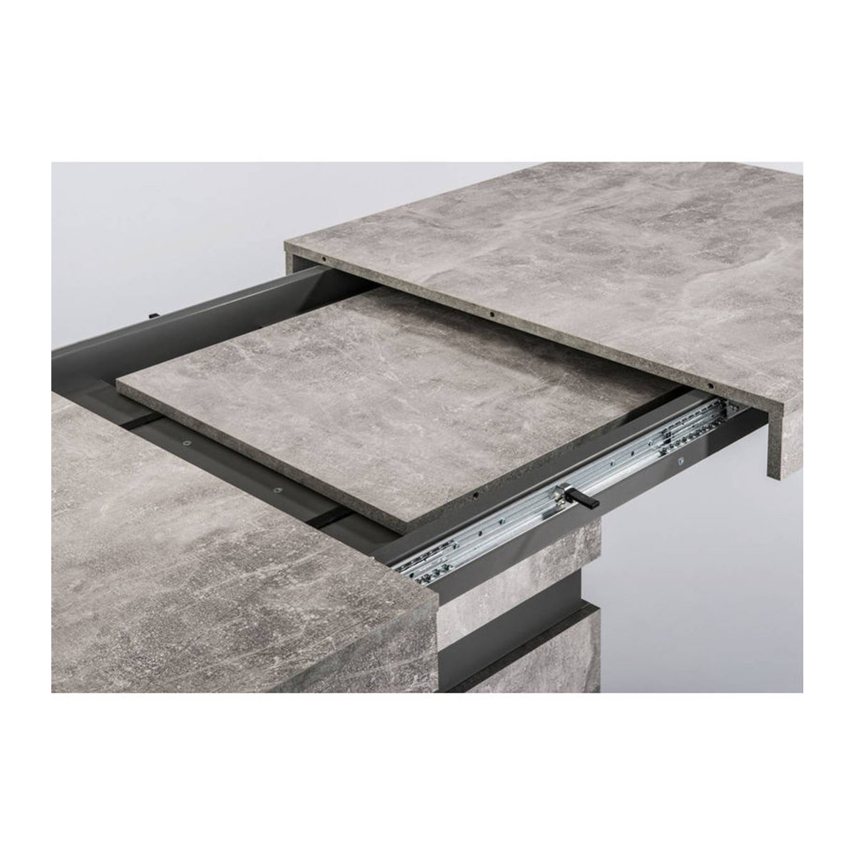 byLIVING Esstisch Matthew Ausziehtisch in Beton-Optik Anthrazit Grau B/H/T: 160 x 75 x 90 cm - Bild 6