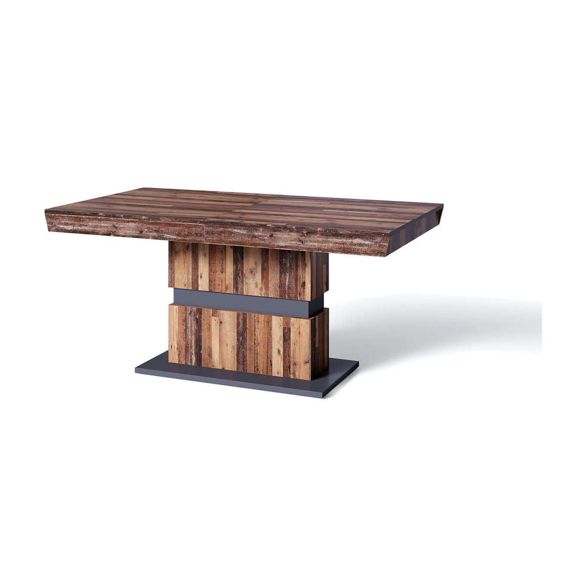 byLIVING Esstisch Matthew Ausziehtisch in Old Wood und Anthrazit, Rechteckig, Breite: 160 cm, Höhe: 75 cm - Bild 4