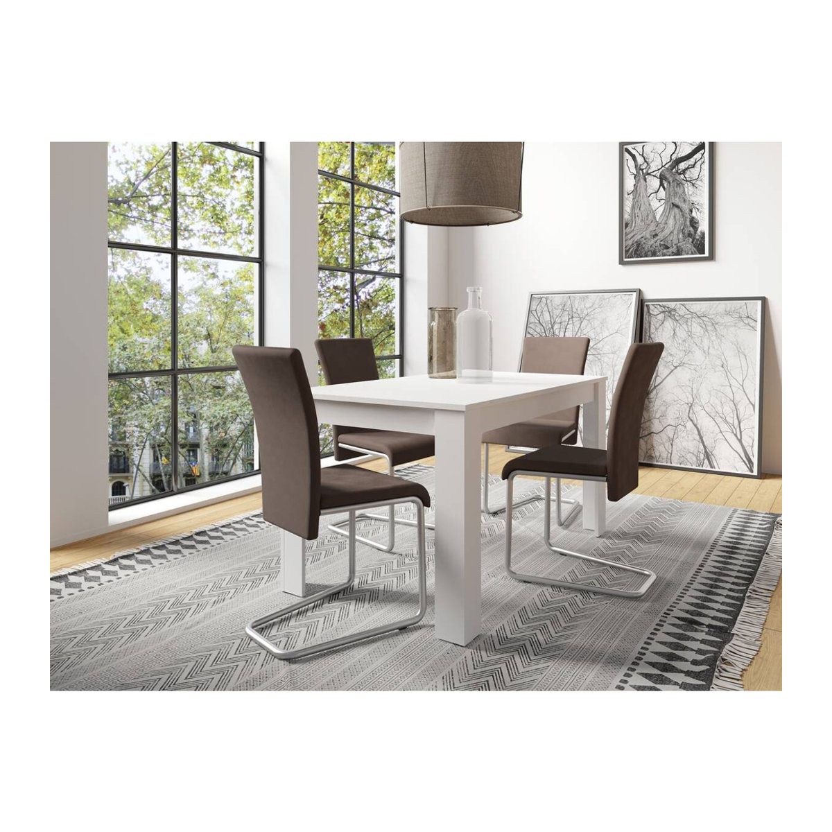 byLIVING Esstisch NEPAL in Weiß, rechteckiger Küchentisch aus Holzwerkstoff, B/T/H: 140 x 80 x 75 cm - Bild 2