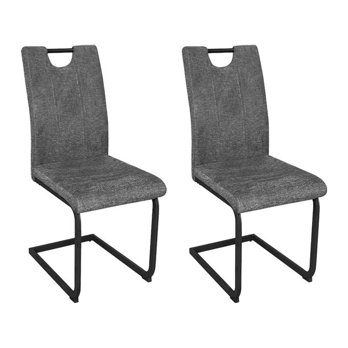 byLIVING Esszimmerstuhl BANFF 2er-Set Modern Anthrazit mit schwarzem Gestell B/H/T: 42 x 97 x 58 cm - Bild 3