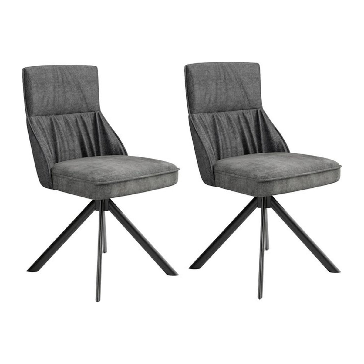 byLIVING Esszimmerstuhl CALIFORNIA 2er Set Modern Anthrazit Webstoff mit schwarzem Gestell B/H/T: 50 x 89 x 56 cm - Bild 1