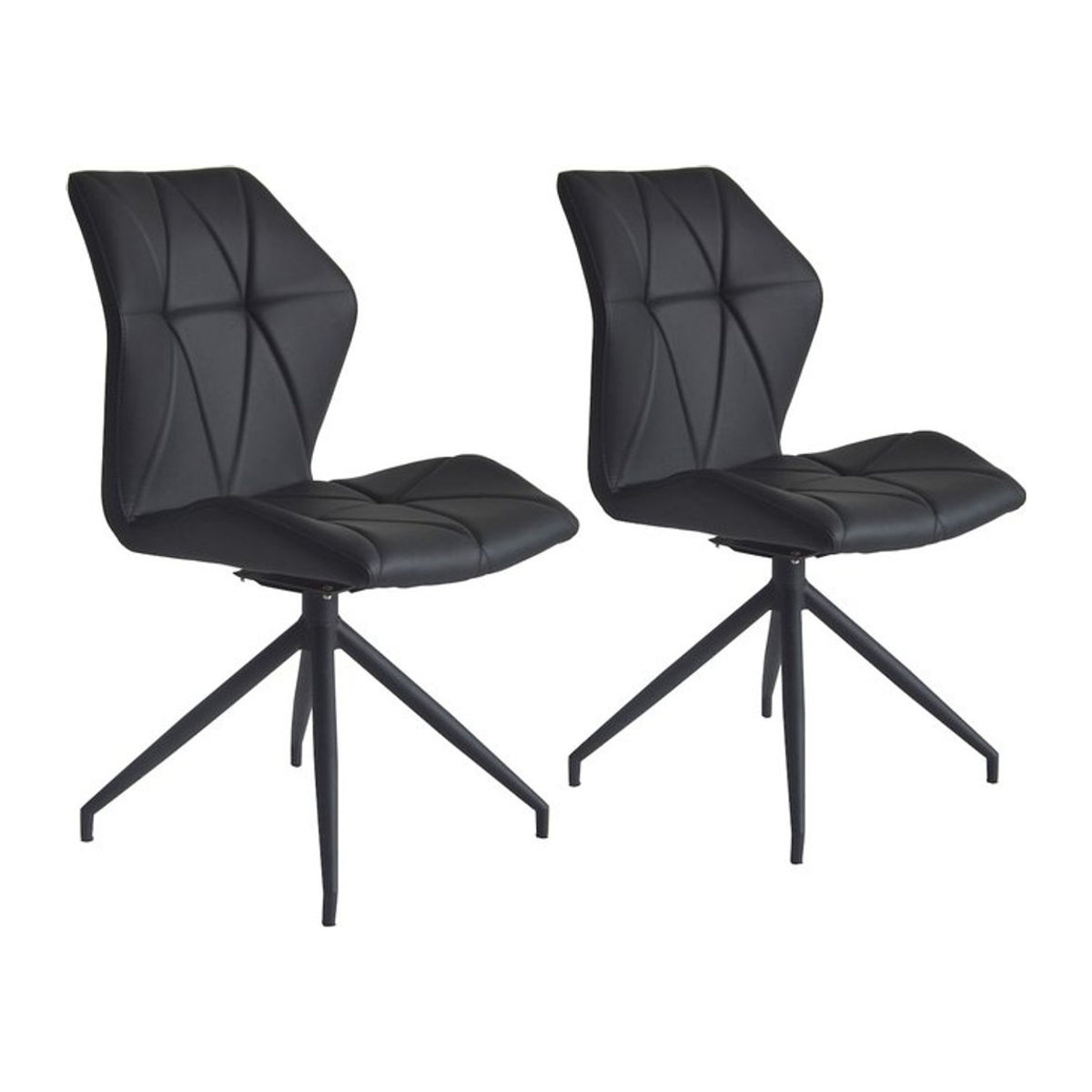 byLIVING Esszimmerstuhl IMKE 2er-Set Modern Schwarz Kunstleder mit Metallgestell B/H/T: 52 x 90,5 x 62 cm - Bild 1