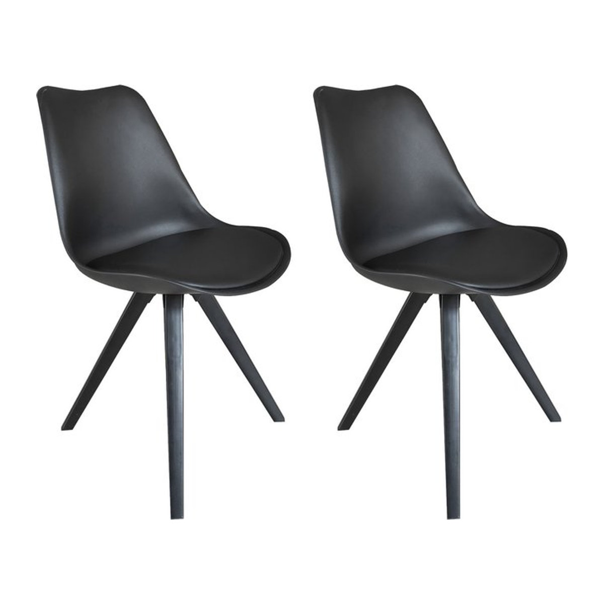 byLIVING Esszimmerstuhl KIRA 2er Set in Schwarz aus Kunstleder und Metall im skandinavischen Design B/H/T: 48 x 86 x 55,5 cm - Bild 1