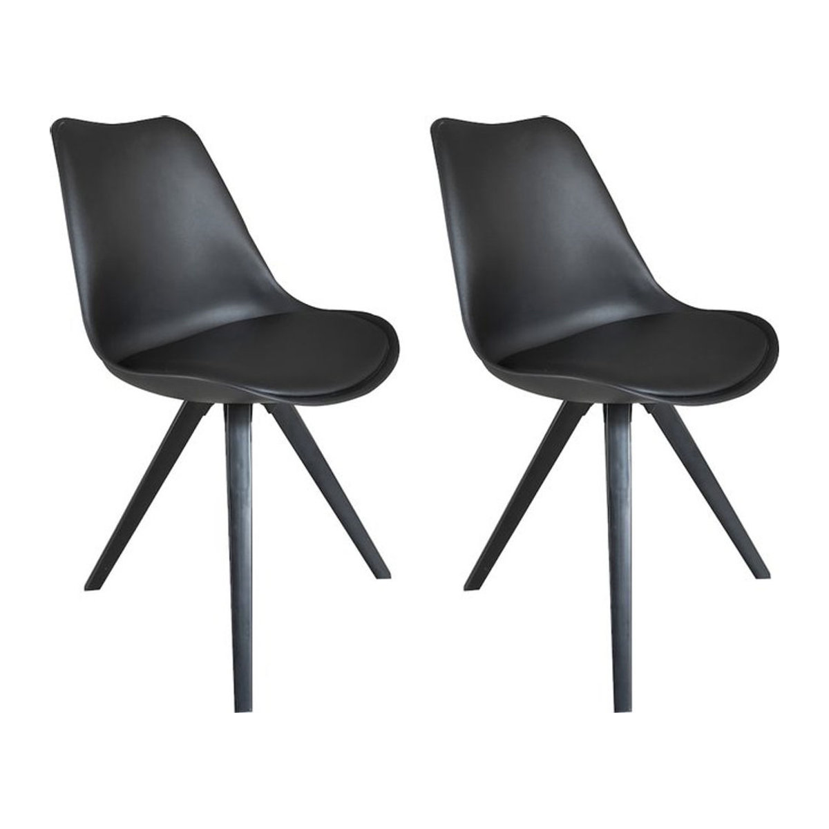 byLIVING Esszimmerstuhl KIRA 2er Set in Schwarz aus Kunstleder und Metall im skandinavischen Design B/H/T: 48 x 86 x 55,5 cm - Bild 3