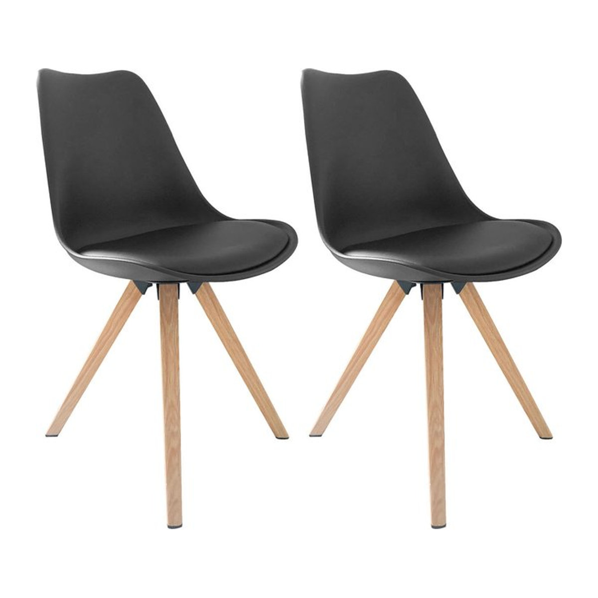 byLIVING Esszimmerstuhl KIRA 2er Set Skandinavischer Stil Schwarz B/H/T: 48 x 86 x 55,5 cm - Bild 1