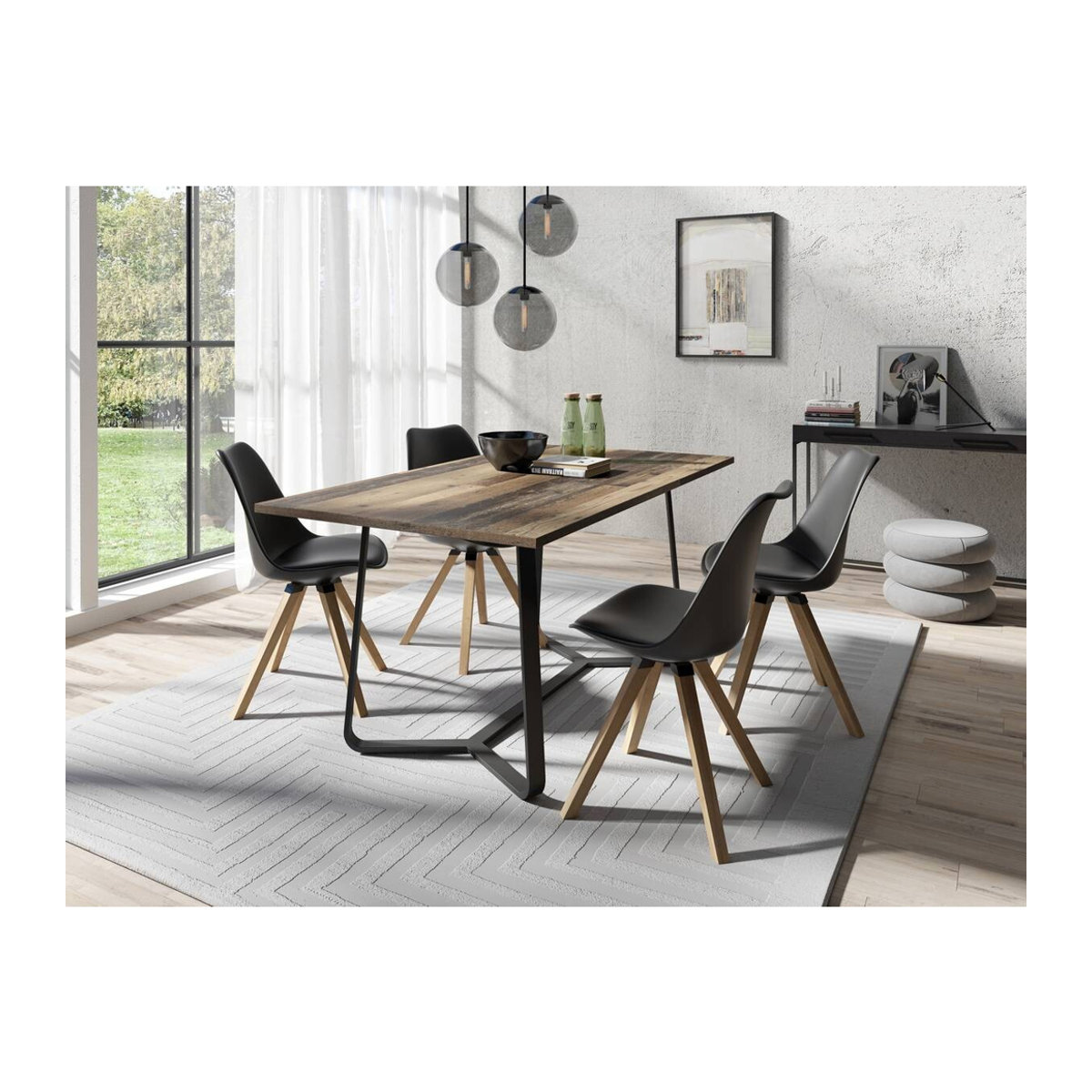 byLIVING Esszimmerstuhl KIRA 2er Set Skandinavischer Stil Schwarz B/H/T: 48 x 86 x 55,5 cm - Bild 3