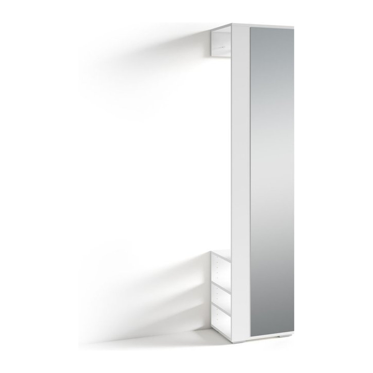 byLIVING Garderobenschrank Ben modern in Weiß mit Spiegel und verstellbaren Regalböden, B/H/T: 40 x 184 x 35 cm - Bild 1