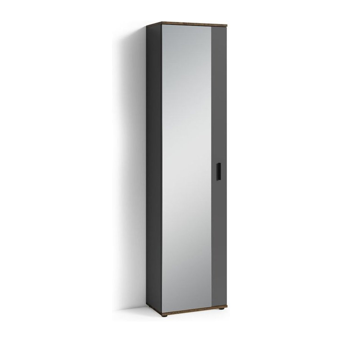 byLIVING Garderobenschrank JAKOB in Braun und Anthrazit mit Spiegeltür und Drehtüren, Breite: 49 cm - Bild 1