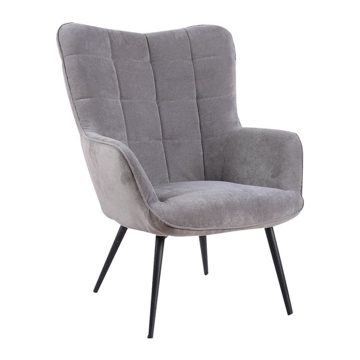 byLIVING Relaxsessel UTA in Grau mit Cordbezug und schwarzem Metallgestell, B/H/T: 72 x 97 x 80 cm - Bild 1