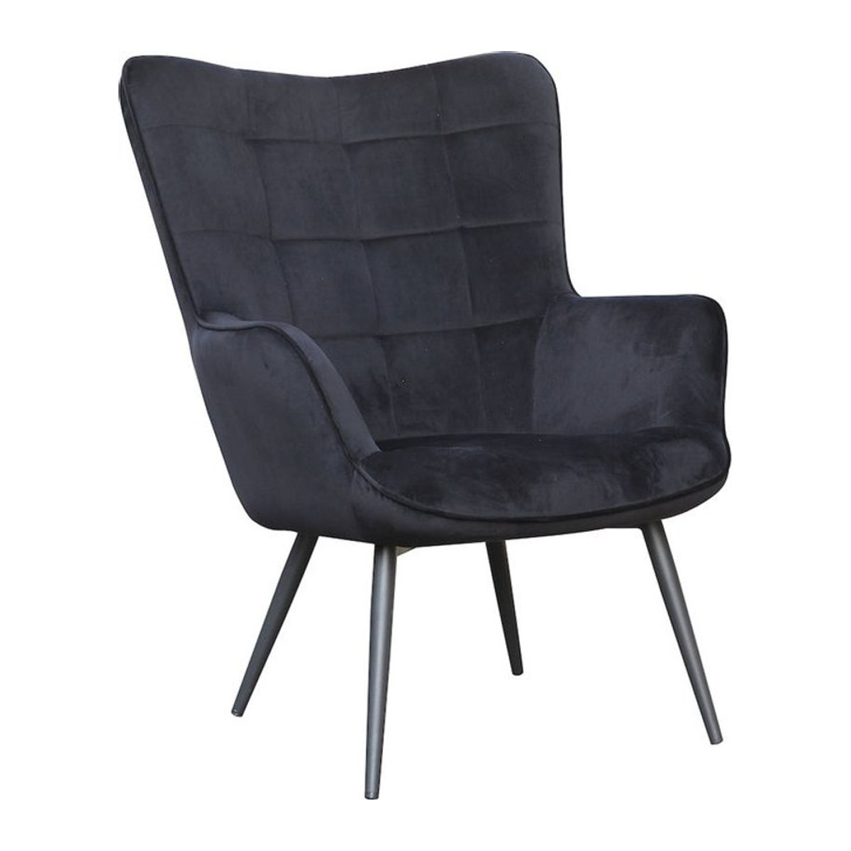 byLIVING Relaxsessel UTA in Schwarz, Samt und Metall, Modernes Design, B/H/T: 72 x 97 x 80 cm - Bild 1