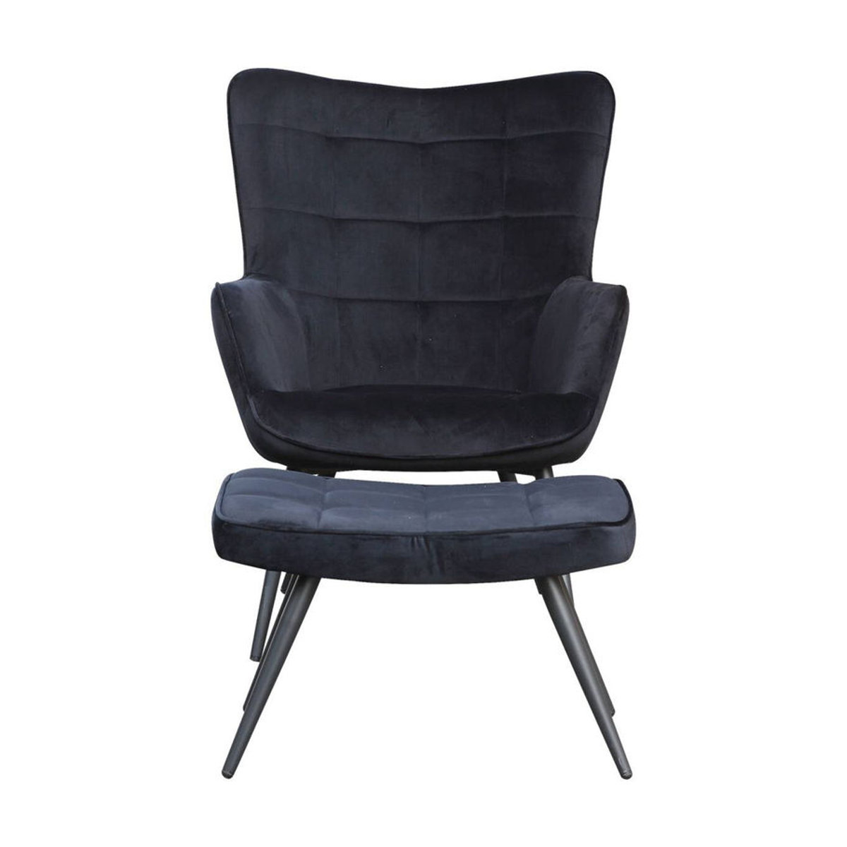 byLIVING Relaxsessel UTA in Schwarz, Samt und Metall, Modernes Design, B/H/T: 72 x 97 x 80 cm - Bild 5