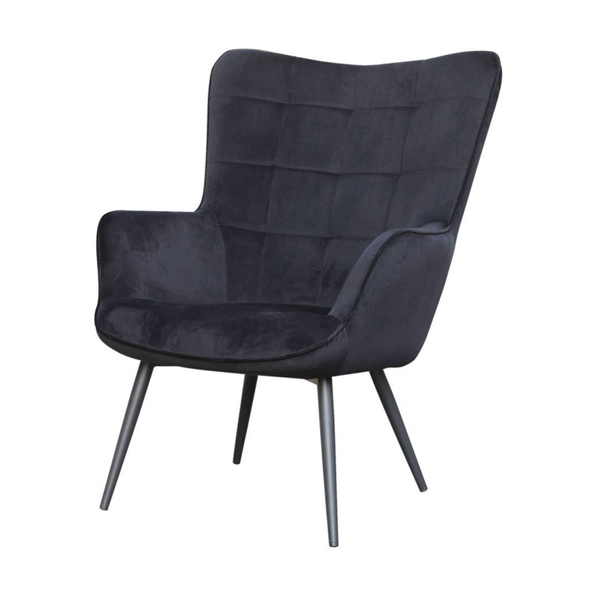 byLIVING Relaxsessel UTA in Schwarz, Samt und Metall, Modernes Design, B/H/T: 72 x 97 x 80 cm - Bild 6