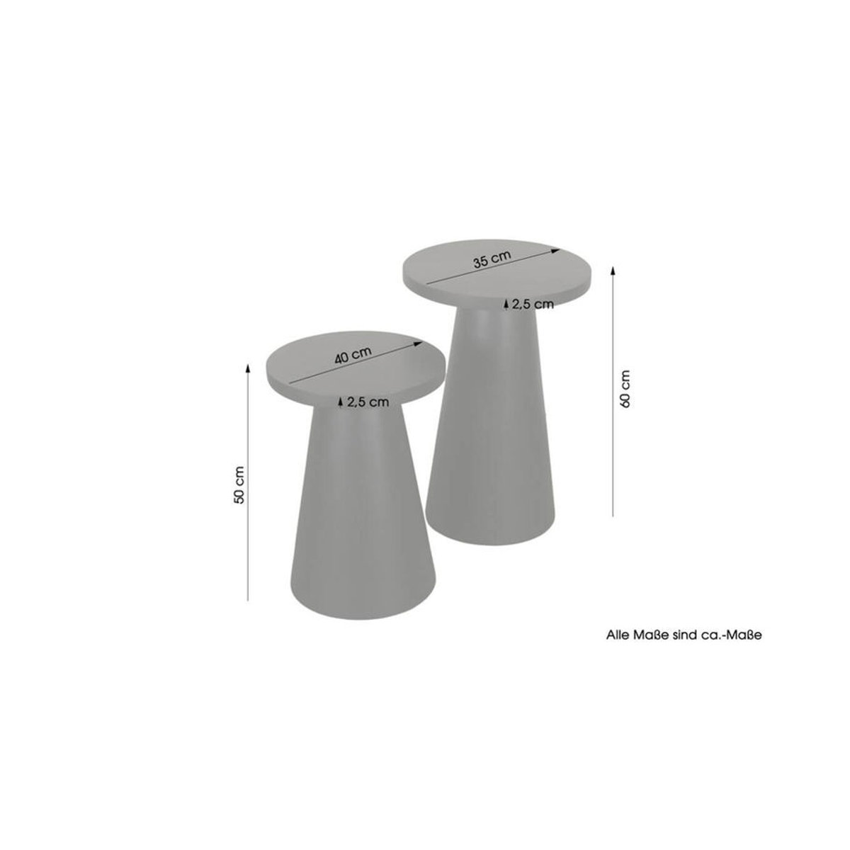 byLIVING Satztisch CONE 2er-Set aus Akazie Massivholz in Schwarz, minimalistisches und modernes Design - Bild 4