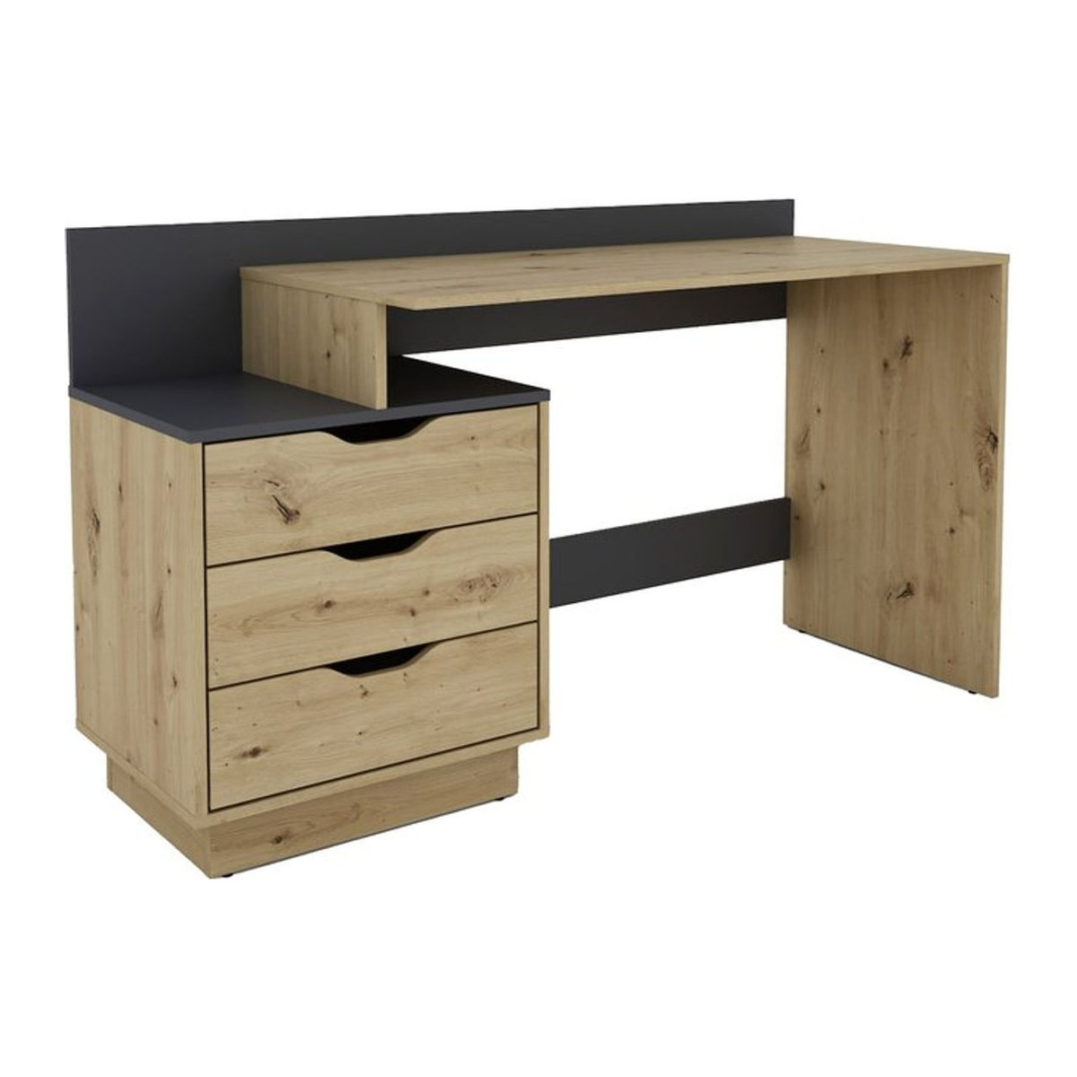 byLIVING Schreibtisch BELFAST im Industrial Design, Artisan Eiche/Anthrazit, B/H/T: 138 x 83,5 x 51,5 cm - Bild 1