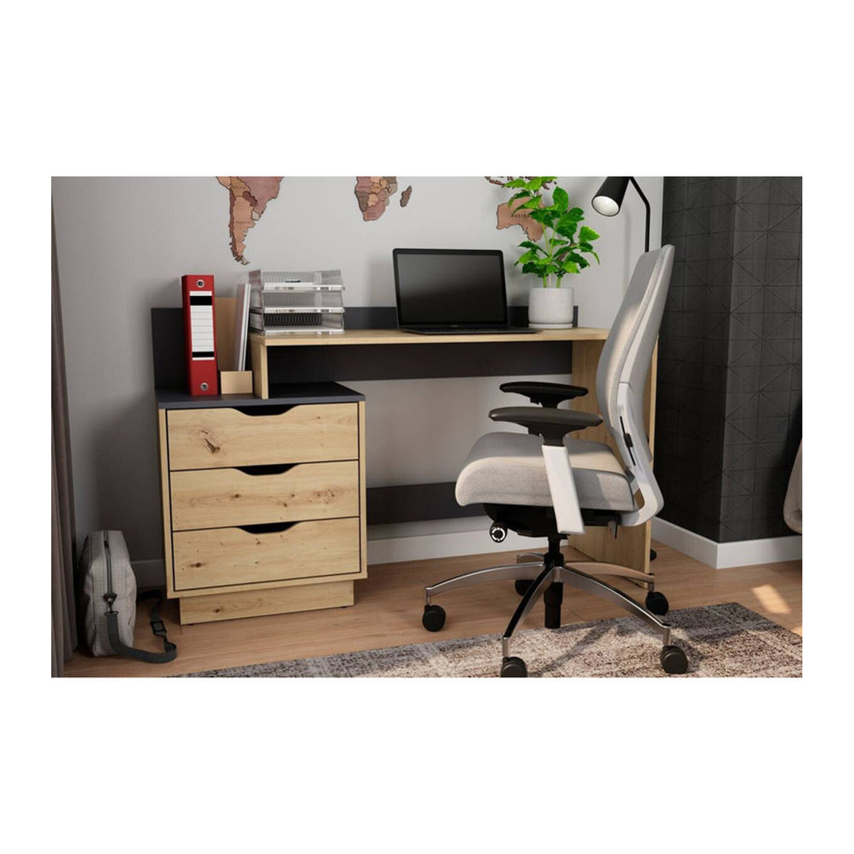 byLIVING Schreibtisch BELFAST im Industrial Design, Artisan Eiche/Anthrazit, B/H/T: 138 x 83,5 x 51,5 cm - Bild 5