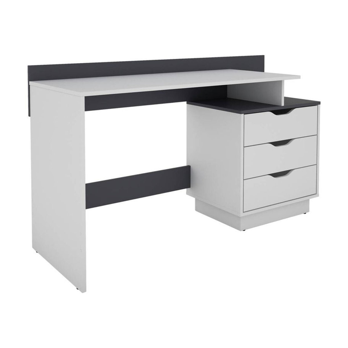 byLIVING Schreibtisch BELFAST Modern in Weiß/Anthrazit mit 3 Schubkästen, B/H/T: 138 x 83,5 x 51,5 cm - Bild 4
