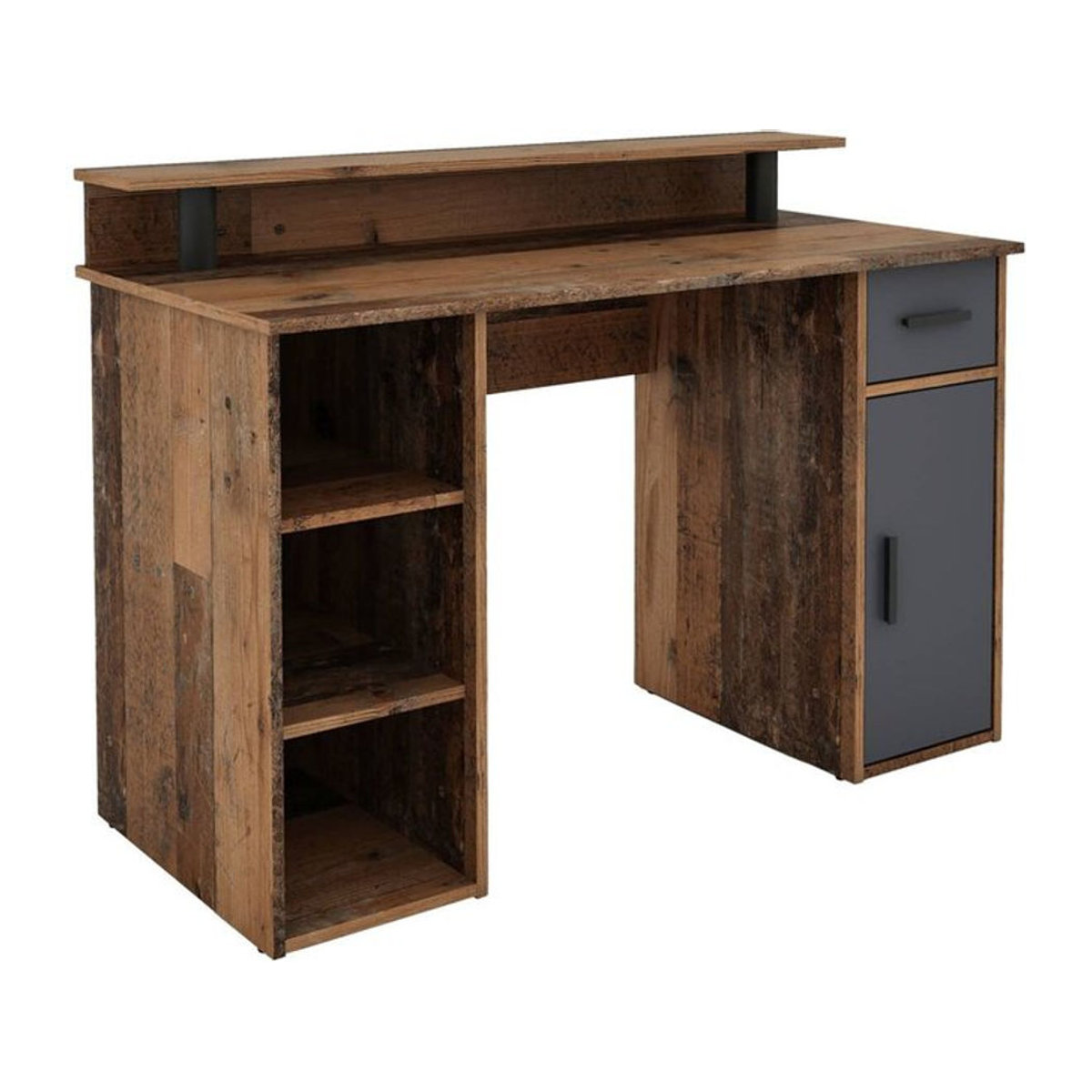 byLIVING Schreibtisch DIEGO in Eiche Old Wood Optik und Anthrazit, Breite: 120 cm, Tiefe: 55 cm, Höhe: 88 cm - Bild 1