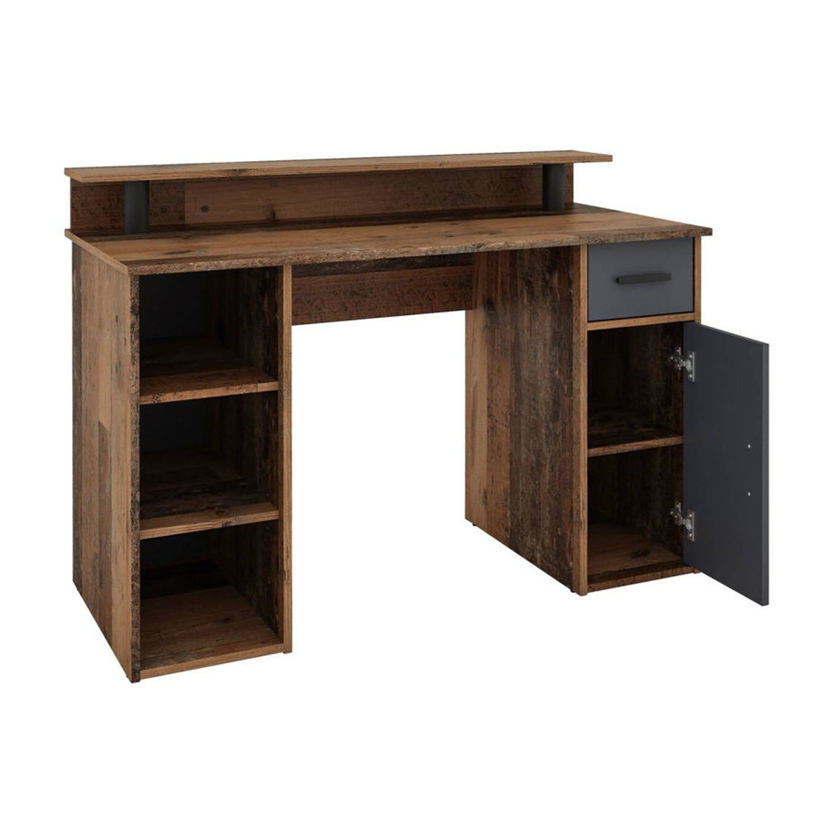 byLIVING Schreibtisch DIEGO in Eiche Old Wood Optik und Anthrazit, Breite: 120 cm, Tiefe: 55 cm, Höhe: 88 cm - Bild 2