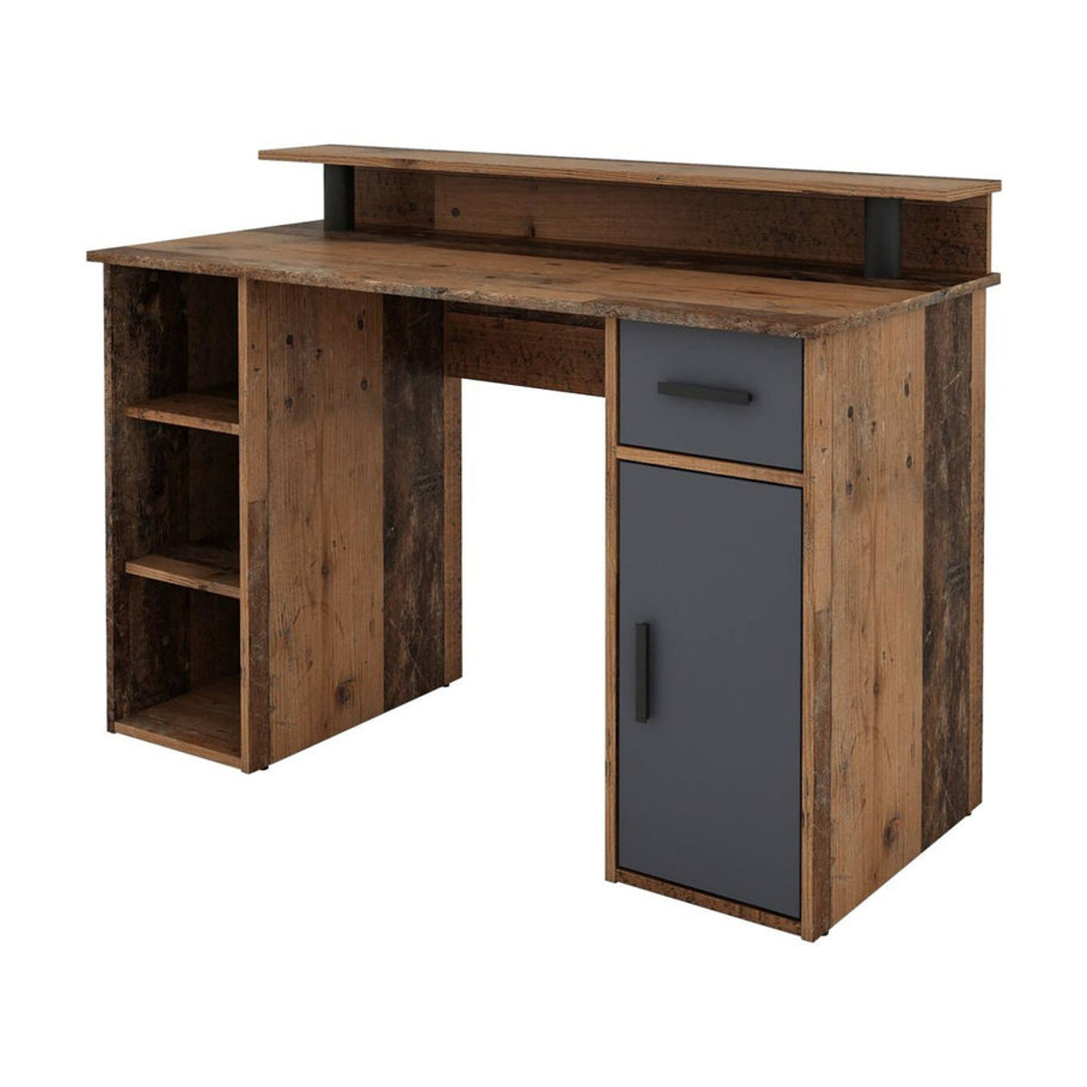 byLIVING Schreibtisch DIEGO in Eiche Old Wood Optik und Anthrazit, Breite: 120 cm, Tiefe: 55 cm, Höhe: 88 cm - Bild 3