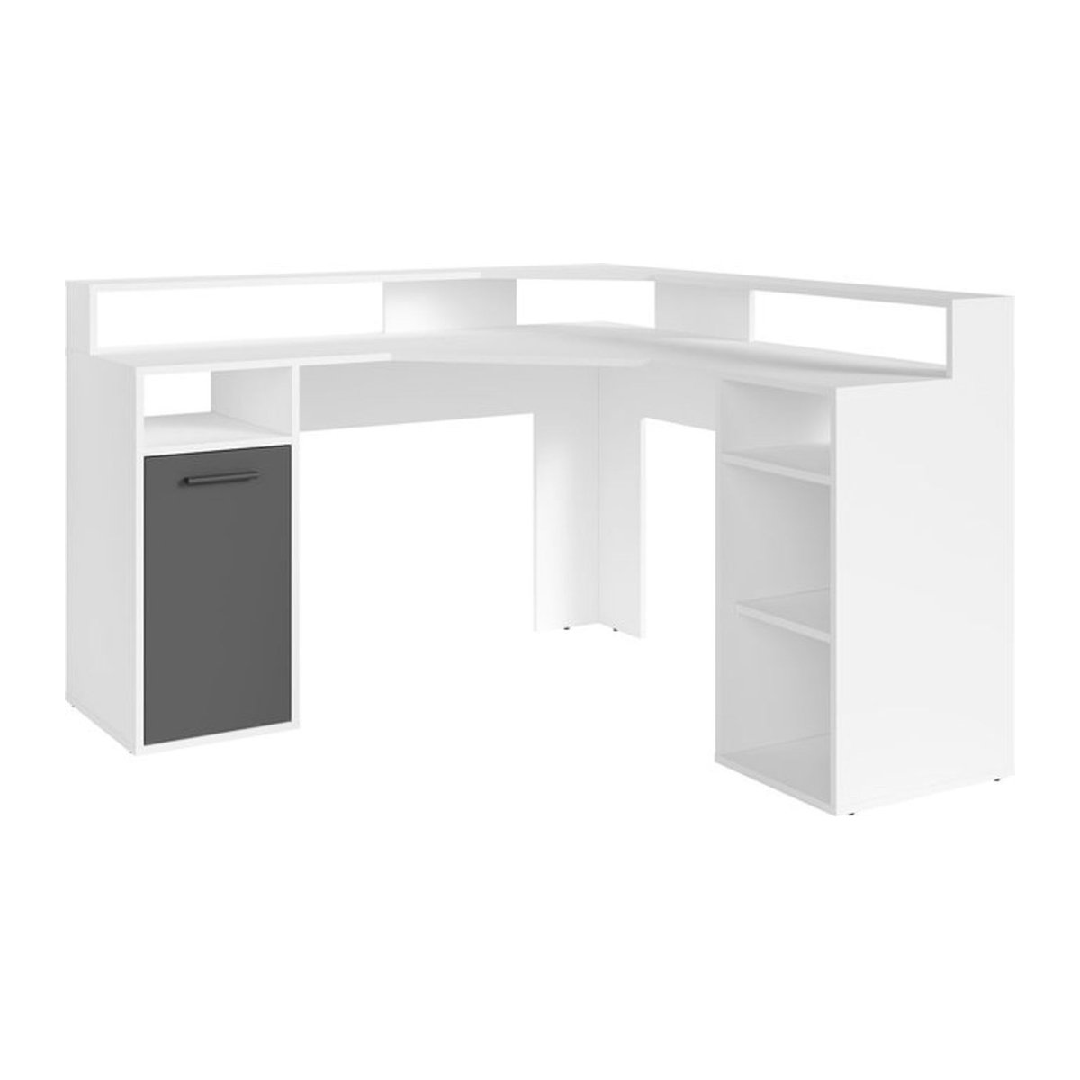 byLIVING Schreibtisch FOX Modern in Weiß und Anthrazit mit Ablage B/H/T: 139 x 90,8 x 139 cm - Bild 3