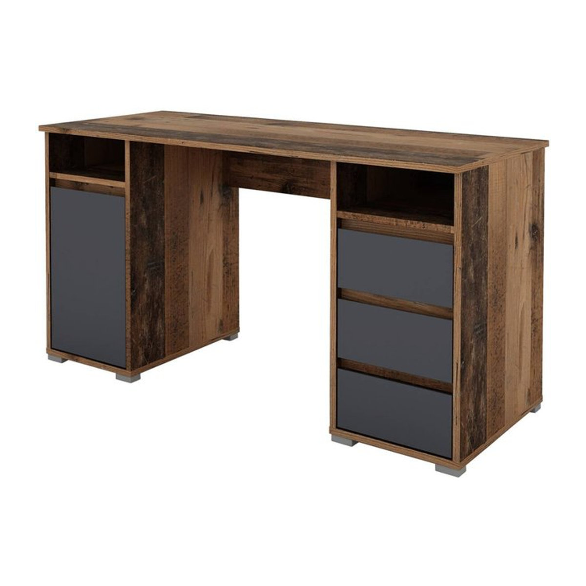 byLIVING Schreibtisch LOBO im Industrial Design, Eiche Old Wood (Altholz-Optik) und Anthrazit, B/H/T: 138 x 75 x 55 cm - Bild 2
