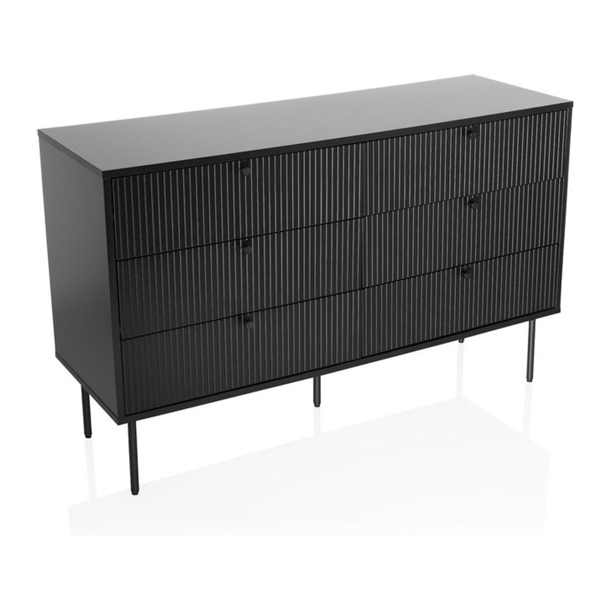 byLIVING Sideboard im Industrial Design aus Holzwerkstoff und Metall, Schwarz, B: 120 cm, T: 40 cm, H: 75 cm - Bild 5