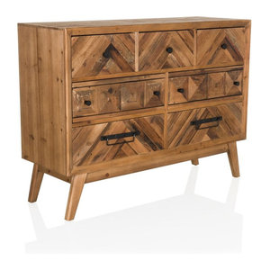 byLIVING Sideboard SANTJAGO WOOD XL in Natur und Braun aus Massivholz im Industrial Design