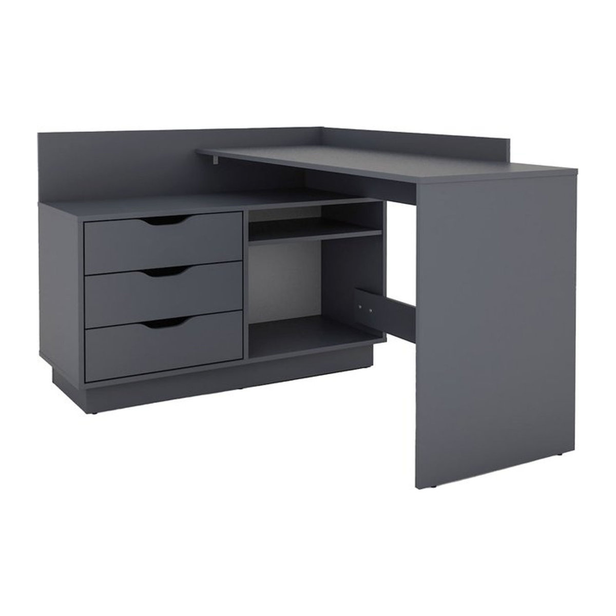 byLIVING Winkelschreibtisch BELFAST Modern Anthrazit B/H/T: 129 x 83,5 x 105 cm - Bild 1