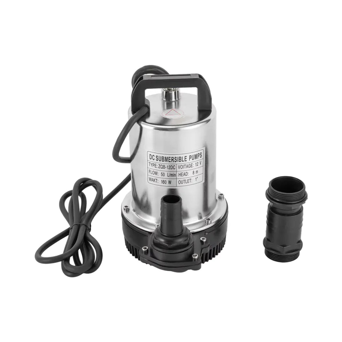 Bymaocar 12V DC Tauchpumpe aus Edelstahl in Silber, 160W, 3000 U/min, 50L/min Durchflussrate, 8m Förderhöhe, für Garten, Teich, Aquarium und Fischbecken - Bild 3