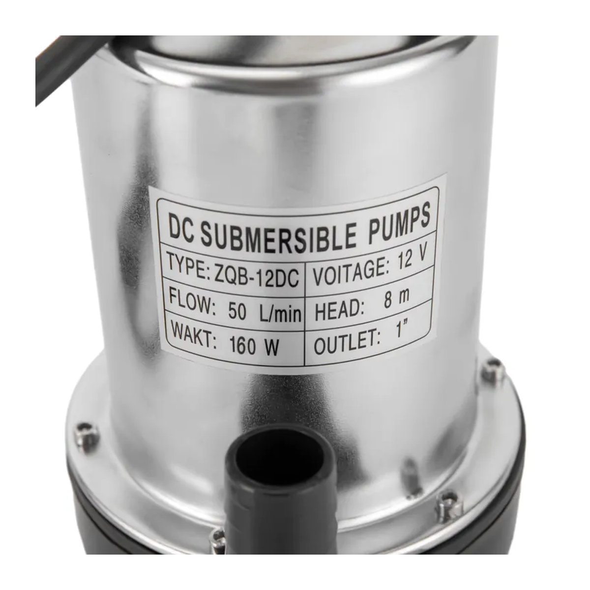 Bymaocar 12V DC Tauchpumpe aus Edelstahl in Silber, 160W, 3000 U/min, 50L/min Durchflussrate, 8m Förderhöhe, für Garten, Teich, Aquarium und Fischbecken - Bild 5
