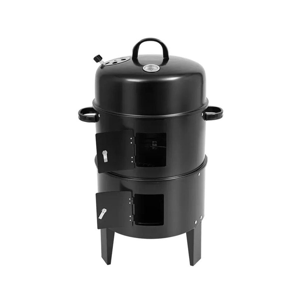 Bymaocar 3-in-1 Multifunktions-Räuchergrill aus Metall in Schwarz mit einstellbarer Windkraft für Holzkohle-BBQ und Smoker - Bild 7