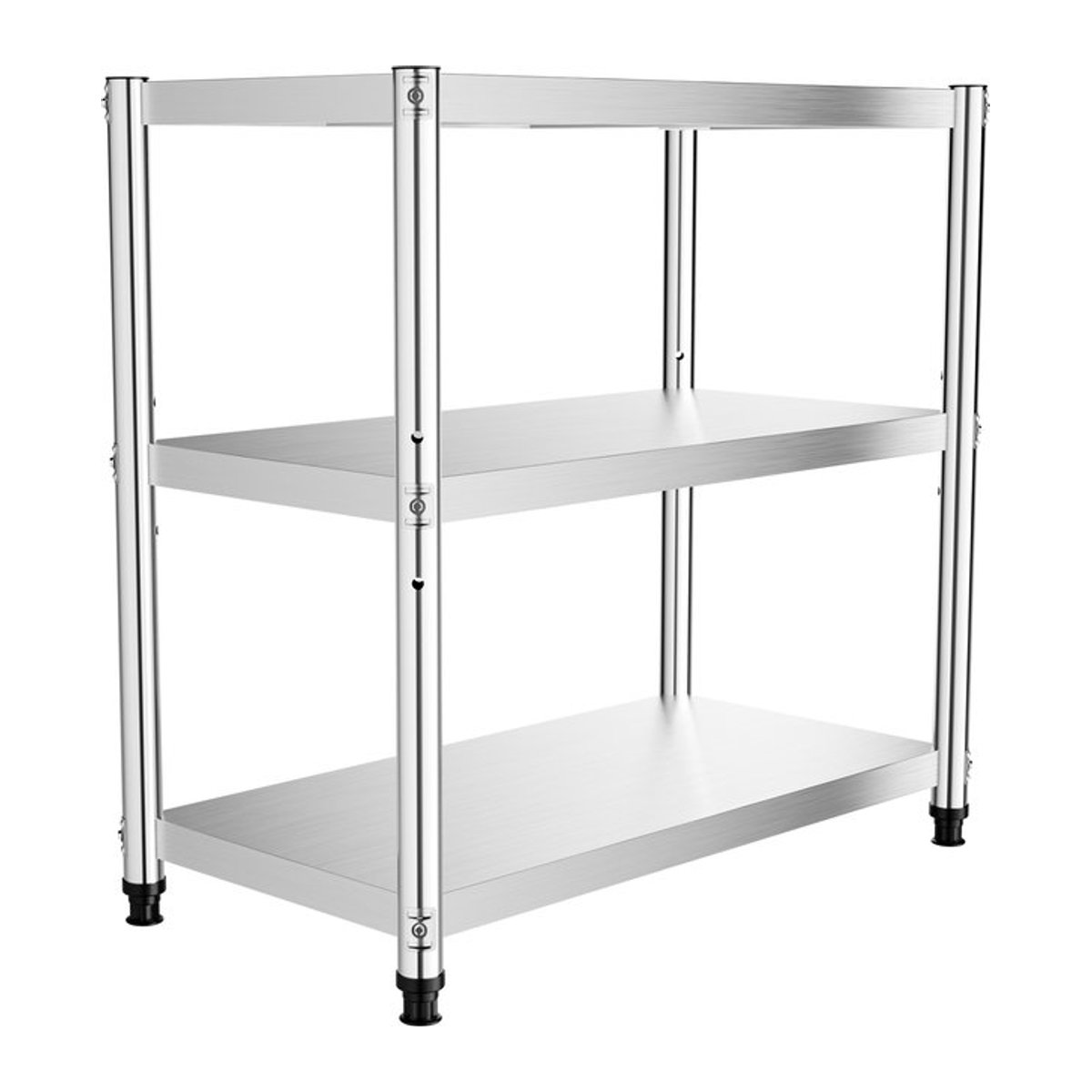 Bymaocar 3-stufiges Küchenregal aus Edelstahl als Arbeitstisch und Aufbewahrungsorganisator in Silber und Weiß - Bild 1