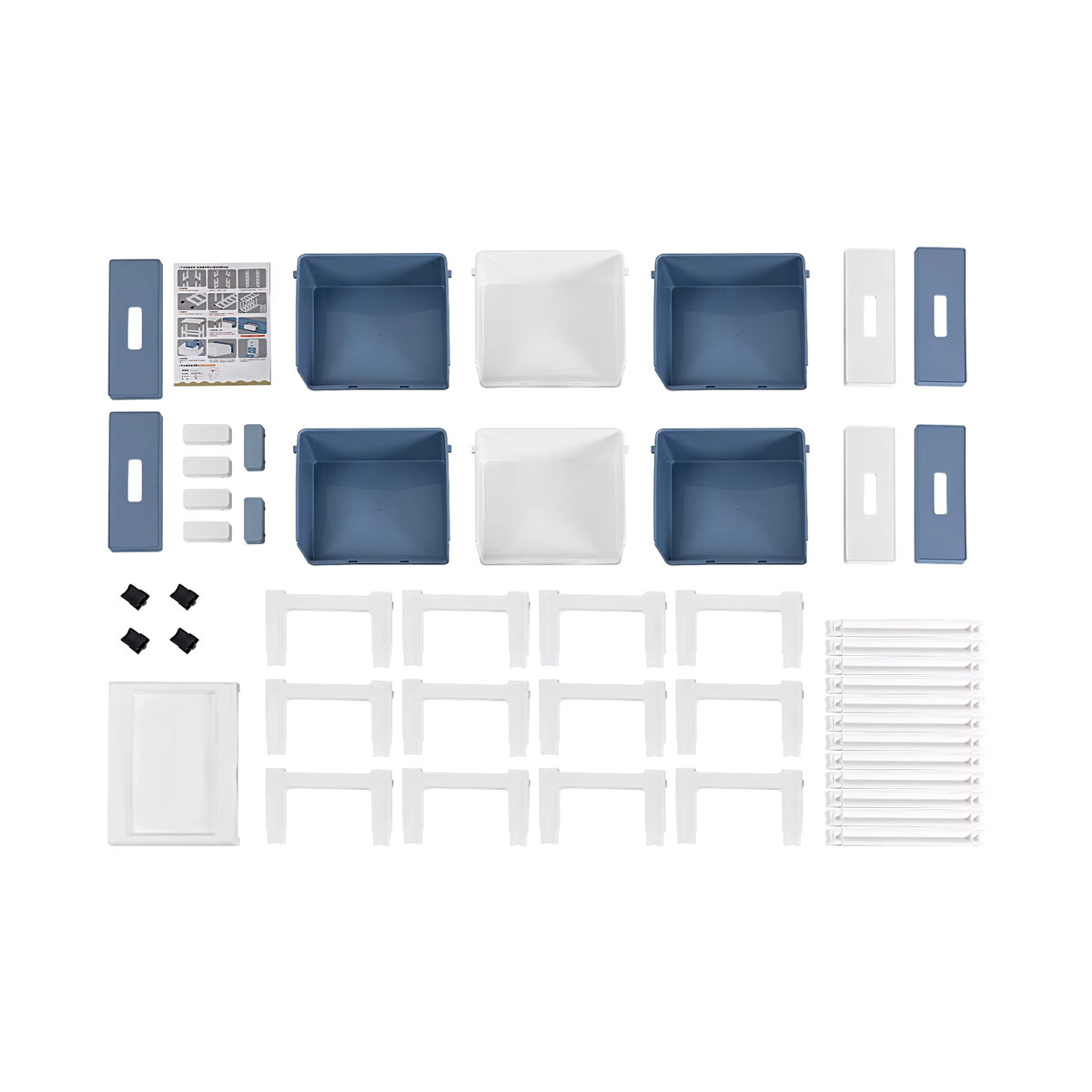 Bymaocar 6-stufiger Organizer mit 6 Schubladen, stapelbarer Aufbewahrungsschrank aus Kunststoff, Blau oder Schwarz/Weiß - Bild 4