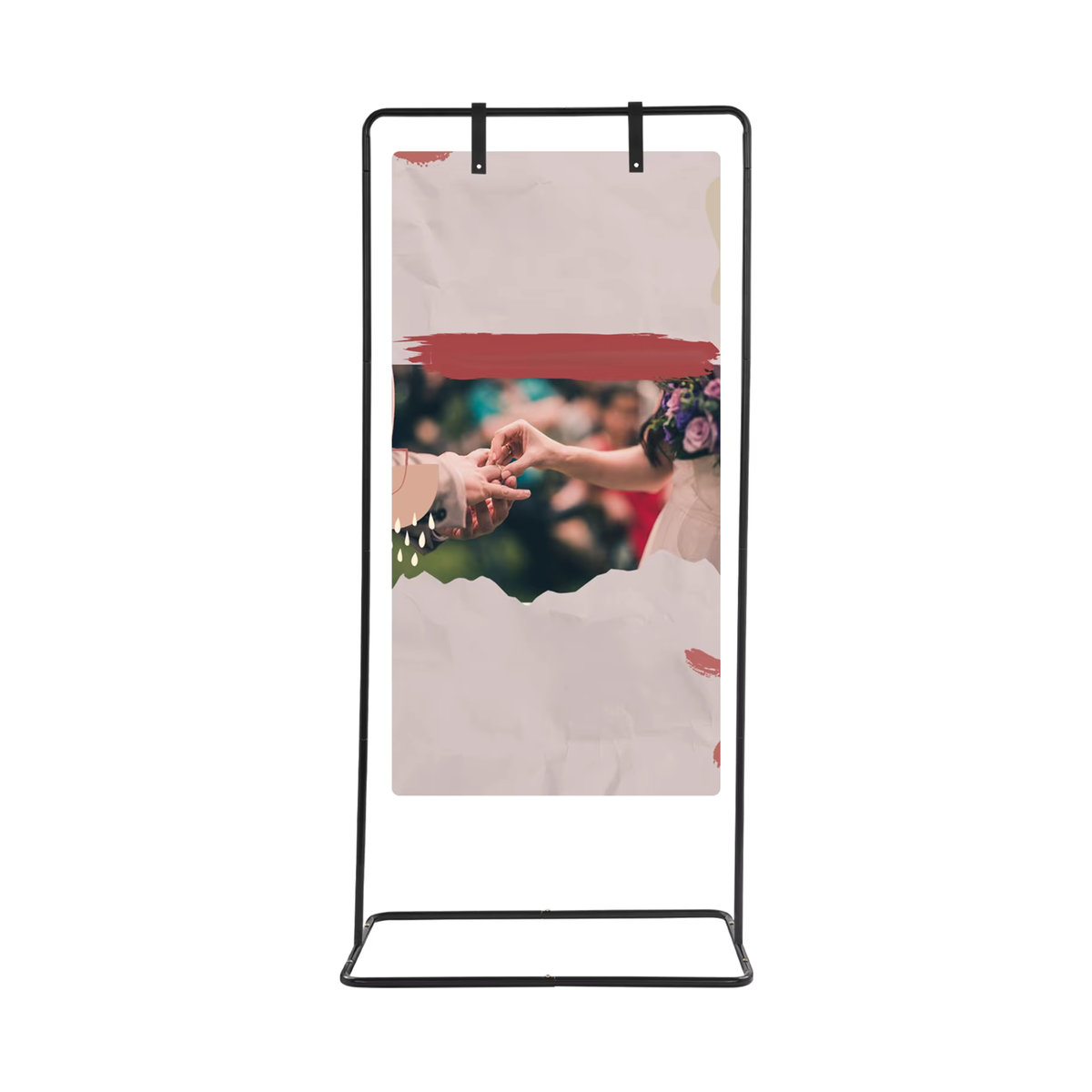 Bymaocar Eisen-Display-Staffelei-Ständer in Schwarz für Hochzeiten und Events, H x B x T: 175 x 80 x 50 cm - Bild 3