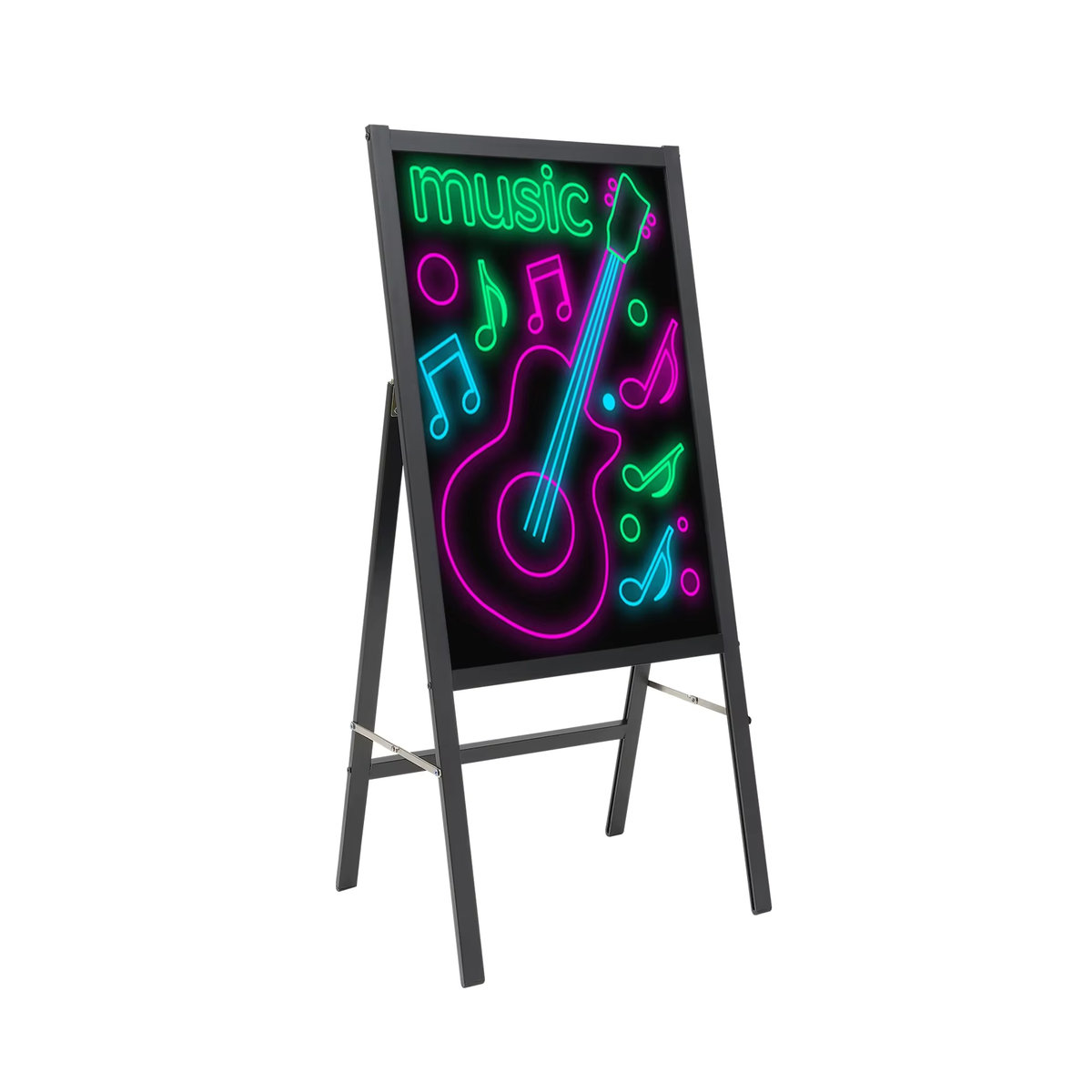 Bymaocar Stehende LED-Schreibtafel in Schwarz, Rechteckige Nachrichtentafel mit Fernbedienung und 8 Neonstiften, B: 40 cm, H: 60 cm - Bild 3