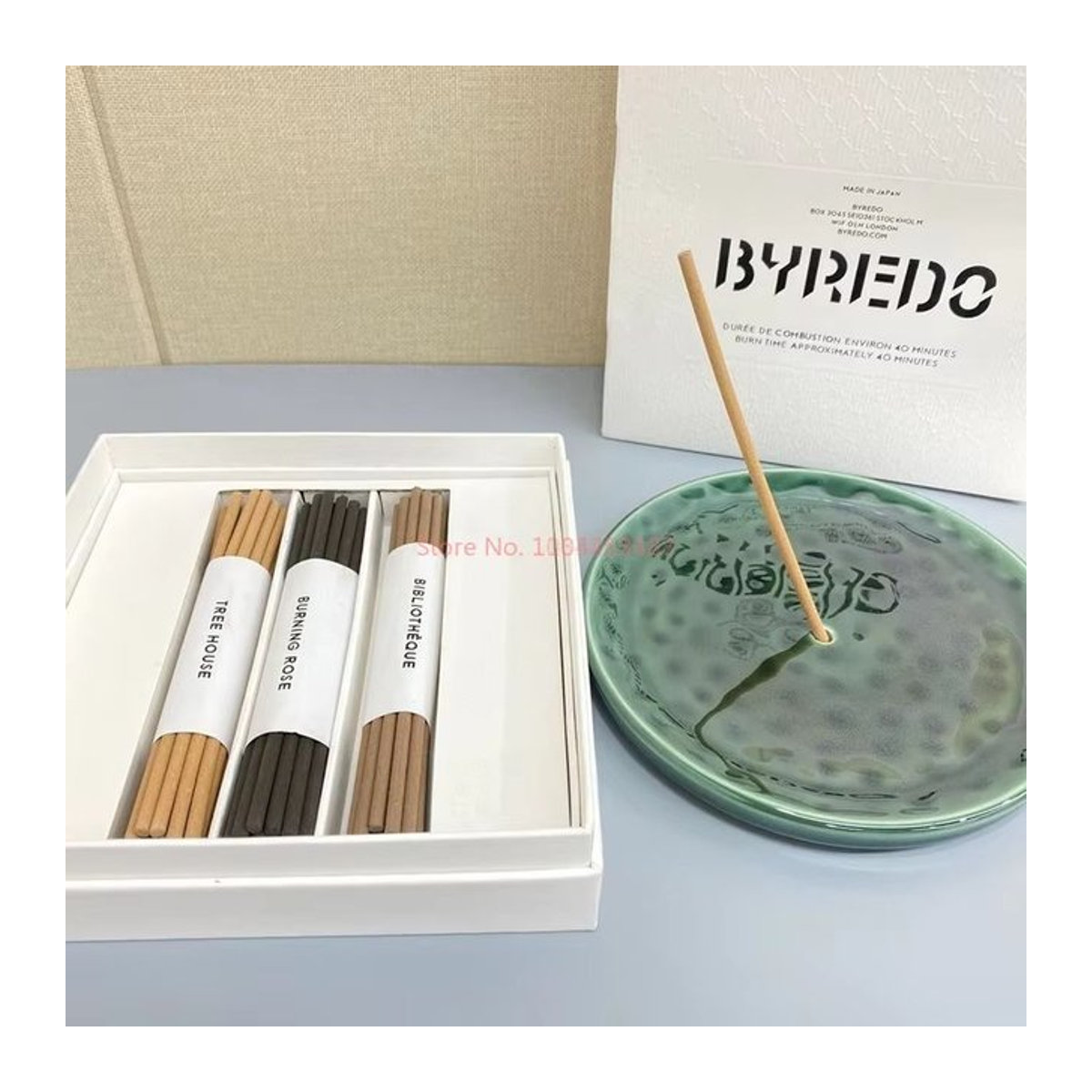 Byrode Faden-Räucherstäbchen Rose mit 60 Stück aus Rattan für die Aromatherapie - Bild 1