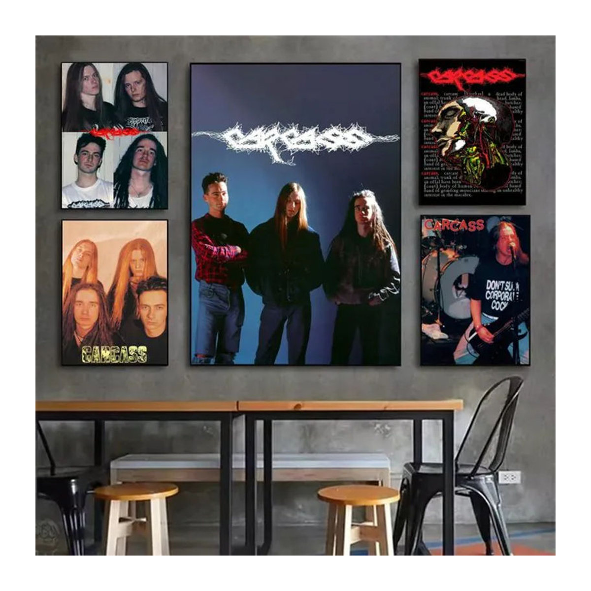 C-CARCASS Rock-Poster als klebrige Wandkunst für dein Zuhause, mehrfarbig und schwarz, rahmenlos - Bild 1