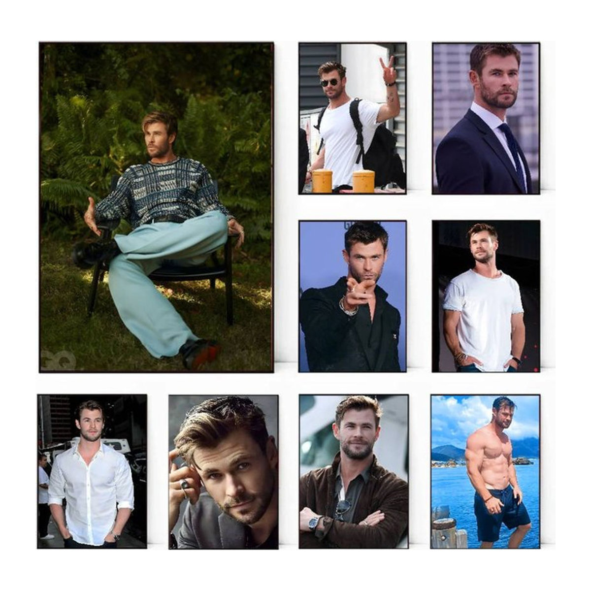 C-Chris H-Hemsworth Porträt Poster, mehrfarbiges Wandbild aus Papier, Hochformat, rechteckig, rahmenlos - Bild 1