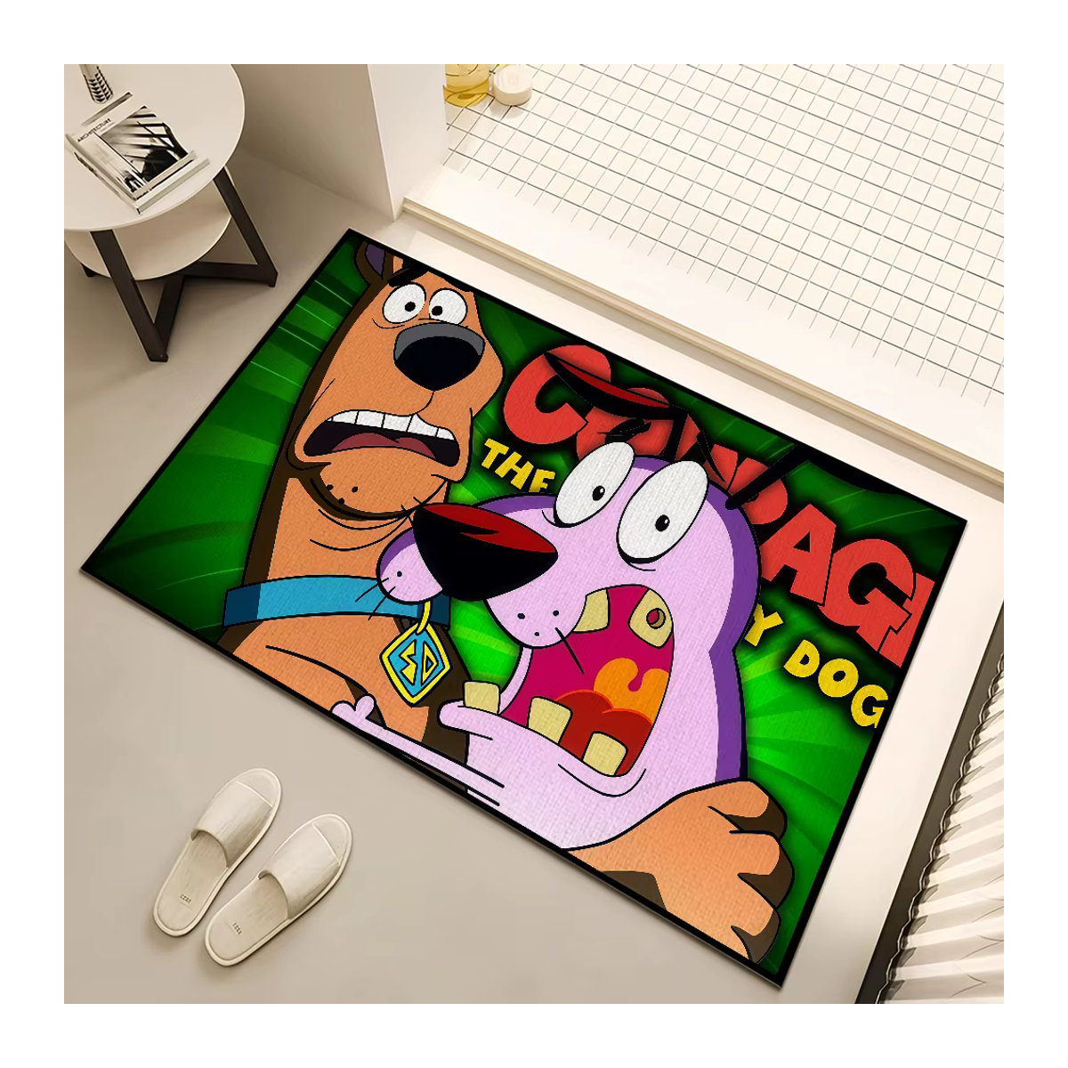 C-COURAGE Teppich mit Cartoon Motiv Feiger Hund, mehrfarbig, Bodenmatte für Wohnzimmer, Schlafzimmer oder Bad - Bild 5